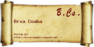 Brxa Csaba névjegykártya